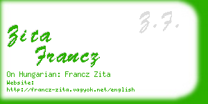 zita francz business card